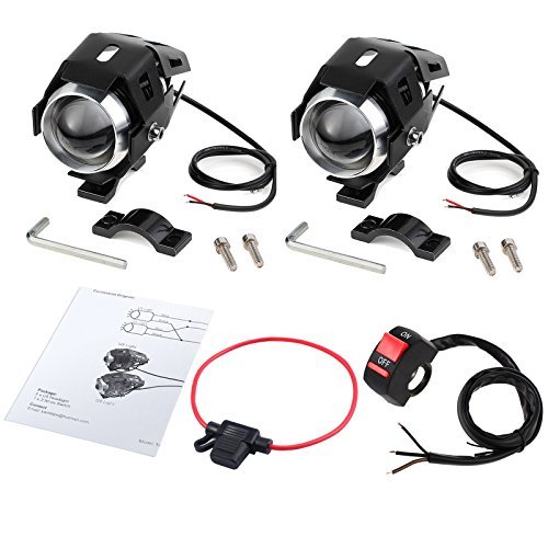 Prozor koplamp voor motorfiets, met 3-weg-schakelaar, 2 stuks, 125 W, 3000 lm, CREE U5 LED-lampen, te gebruiken als… - Image 8