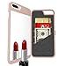 iPhone 7 Plus / iPhone 8 Plus Mirror Wallet Case - Spessn Enclosed Mirror Back Cover with 3 Bank Card Slot Protective Hard Case for Apple iPhone 7/8 Plus 2017 - 5.5 Inch (Rose Gold)