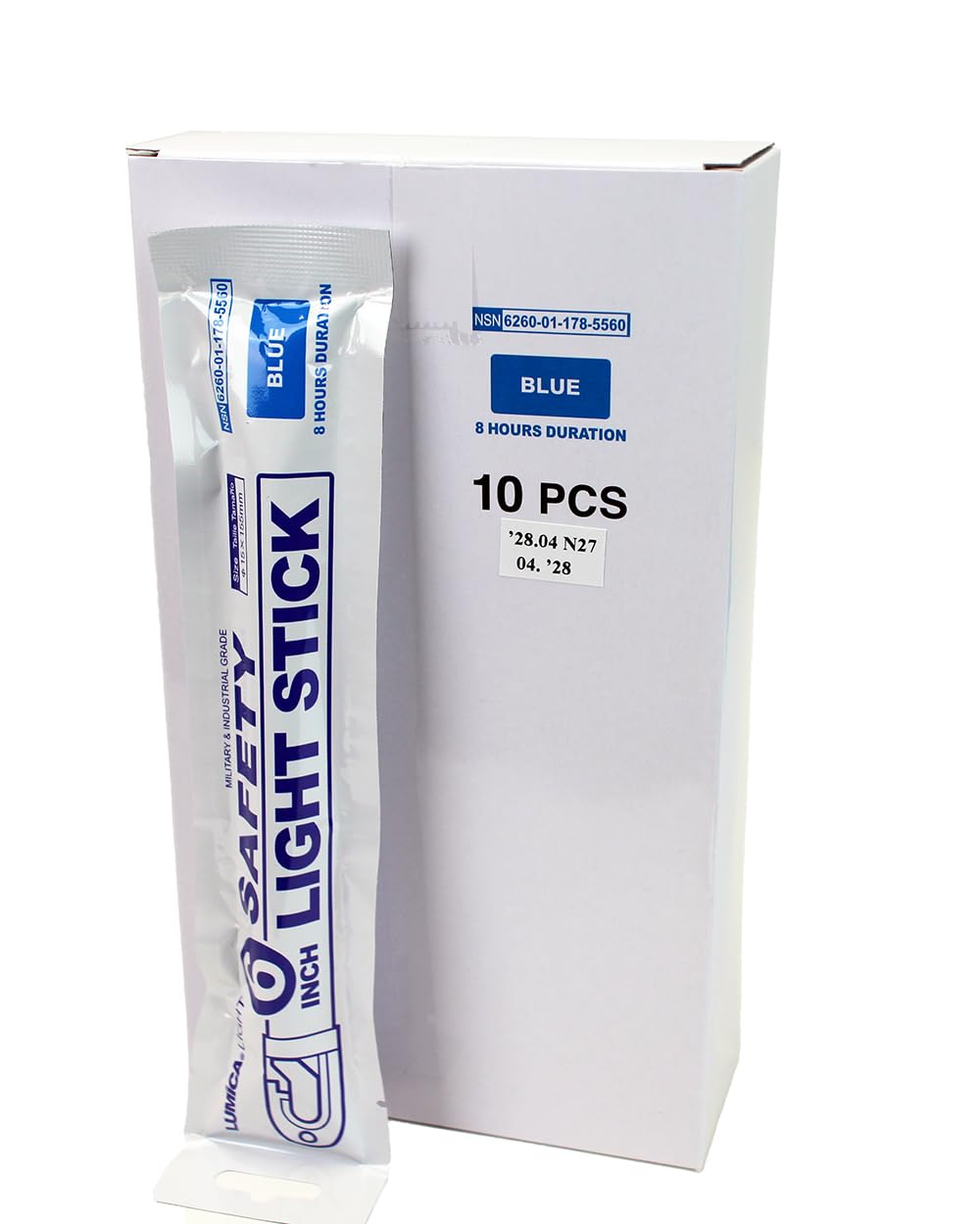 Survival School Lumica 6" Military Grade Safety Light Stick - BLUE x 10