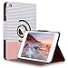 ULAK iPad Mini 4 Case, Mini 4 Case, 360 Degree Rotating Smart Synthetic Leather Stand Case Cover for Apple iPad Mini 4 (2015 Release) with Auto Sleep/Wake Function (Rose Gold/Minimal Stripes)