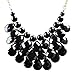 Jane Stone Fashion Bubble Layered Necklace Floating Teardrop Collar Statement Jewelry for Women(Fn0580-Black)