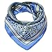 TONY AND CANDICE Women's Graphic Print 100% Silk Square Scarf Neckerchief 20X20 Inches (Blue Leopard)