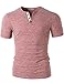 H2H Men's Casual Slim Fit Short Sleeve Henley T-Shirts Cotton Shirts Maroon US L/Asia XL (CMTTS0191)
