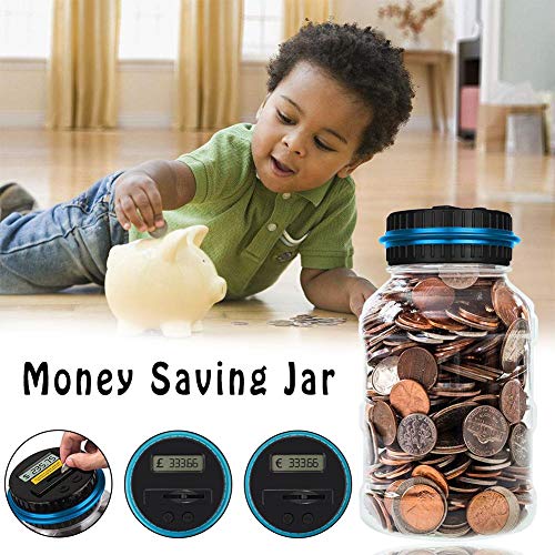 Calmson Piggy Bank Digital Counting Coin Bank Creative Large Money Saving Box Jar Bank LCD Display Coins Saving Gift