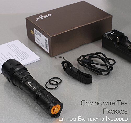 R105T Diving Flashlight With Push Power Switch, Underwater Dive Light Mounting with Neoprene Hand Glove, 650ft/200M Waterproof, TRUE 850 Lumens, Brighter Comparing With Most 1000 Lumens Flashlights
