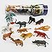 MICHLEY 12 Pieces Mini Jungle Animals Toys Set Wild Vinyl Plastic Animal Learning Party Favors Toys