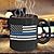 THIN BLUE LINE AMERICAN FLAG COFFEE MUG- retired police officer gift -Firefighter collectibles -Firefighter wife mugs-USflag thin blue line birthday gifts for her/him/men/women/mom/Dad/Wife/Husband