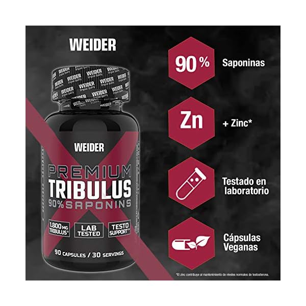 (New) Weider Weider Premium Tribulus Testosterone Support for Men, 1,800 mg of high-Quality Tribulus Terrestris, 30 Day…