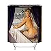 Fangkun Shower Curtain Sexy Pretty Girl Bathing Design - Vintage Retro Pin Up Girls Bathroom Curtains Art Painting Decor Set - 12pcs Shower Hooks - 72 x 72 inches