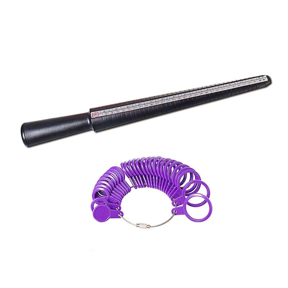 Bornfeel Ring Sizer UK Rings Size Measurement Scales Tools Ring Mandrel Ring Gauge 33pcs Rings Measurements with Finger Sizing Measuring Stick UK Sizes A-Z6 Plastic for Women & Men