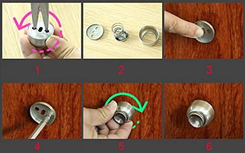 KLOUD City Silver Heavy Duty Round Base Magnetic Door Stop / Stopper / Holder in Brushed Stainless Steel for Home - Thumbnail 2
