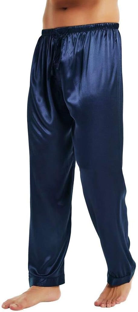 LONXU Mens Satin Pyjamas Pants Sleep Bottoms Lounge Pants S~4XL