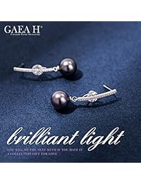 Pendientes de perlas con cristales de Swarovski, pendientes colgantes para mujer