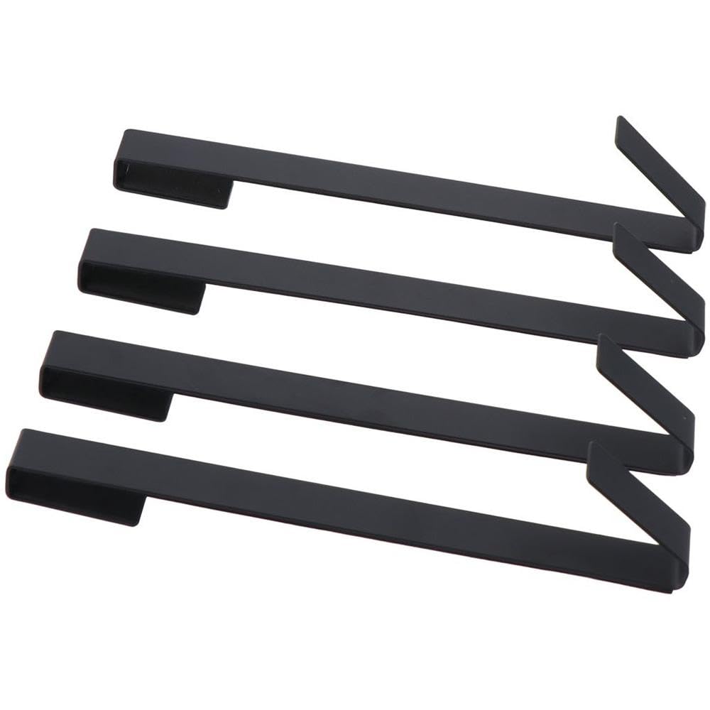 Upluckey 4 Pcs 10 in Shower Door Hooks, Stainless Steel Matte Black Shower Hooks Drilling-Free Extended Coat Robe Hanger for Bathroom