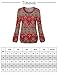 Timeson Women's Long Sleeve Floral Pleated Front Blouse Casual Tops