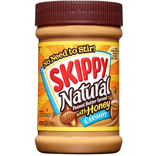 SKIPPY Natural Creamy Peanut Butter Spread with Honey, 15 Ounce