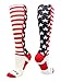 MadSportsStuff USA American Flag Stars and Stripes Over The Calf Socks