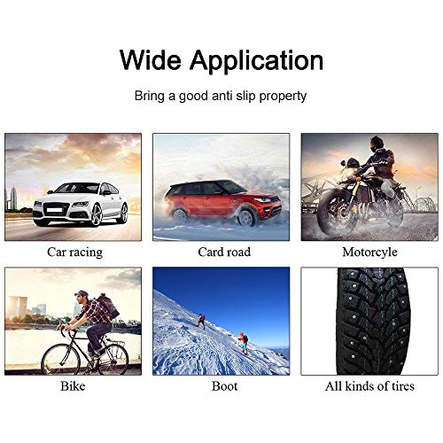 Tickas 50Pcs Anti-Slip Screw Stud Wheel Tyre Snow Tire Spikes Trim Wheel Spike Stud Winter Snow Tire Screw Ice Nail Spikes with Installation Tool for Car Automobile