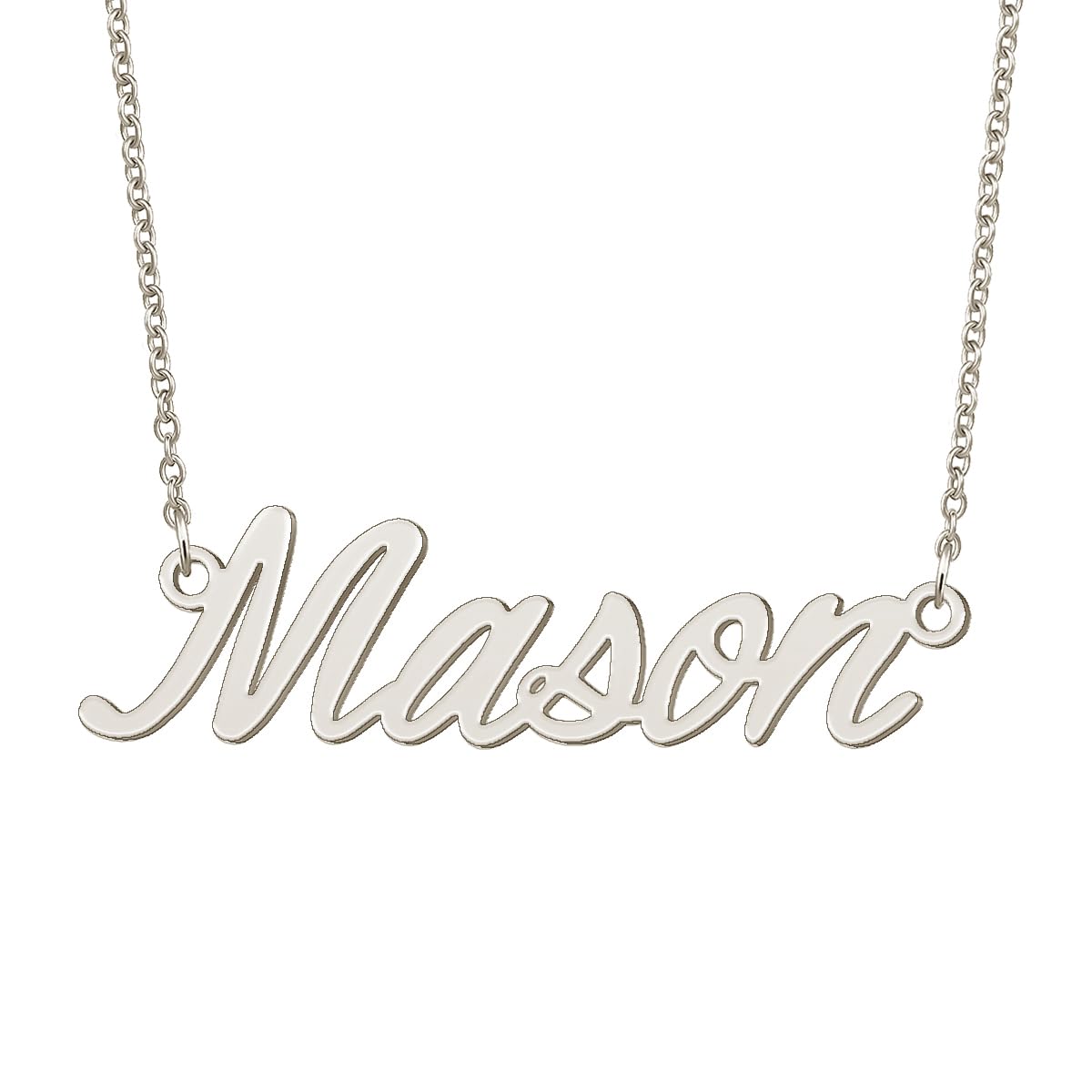 BYBWBL Mason Name Pendant Necklace Silver Color