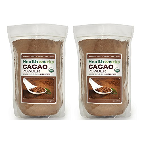 Healthworks Cacao Powder Raw Organic, 2lb (2 1lb Packs)