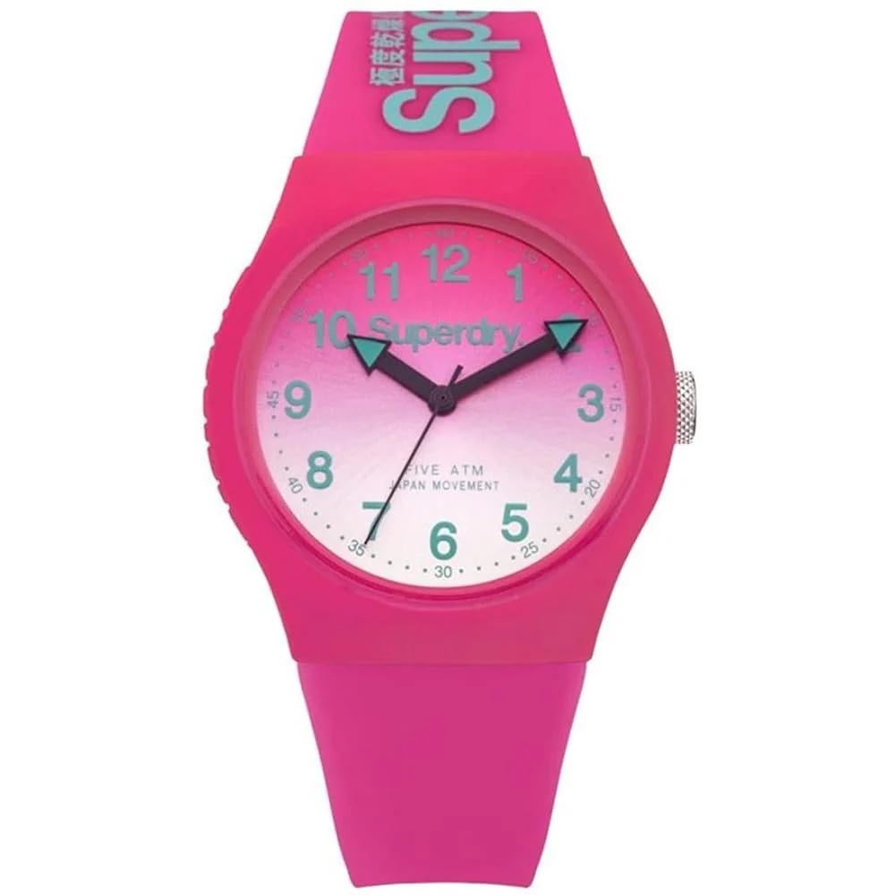 Superdry Women's Analogue Quartz Watch with Silicone Strap – SYL198PN