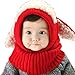 Lovely Winter Baby Kids Girls Boys Warm Woolen Coif Hood Scarf Caps Hats Red