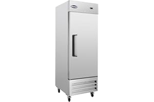 CHUMART 27" W Commercial Refrigerator Single Door 23 Cu.ft Commercial Fridge Fan cooling Stainless Steel Reach-in Refrigerator with Digital Thermostat for Restaurant, Bar, etc