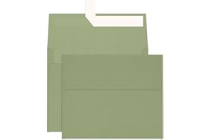 100 Pack A2 Sage Green Envelopes, Goefun 4.375 x 5.75 Greeting Card Envelopes 120 GSM, Self Seal Printable for 4.25 x 5.5 Car