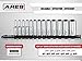 ARES 70402 | 13-Piece 1/4-inch Drive Metric Mid Length Socket Set | 6 Point Sockets Constructed From Premium Heat Treated Chrome Vanadium Steel | Storage Rail Included