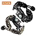 Paracord Bracelet, Survival Bracelet 20 in 1 Survival Gear Kit with Waterproof SOS LED Light Emergency Knife Whistle Compass Fire Starter for Camping Hiking Cycling (2 Pack)