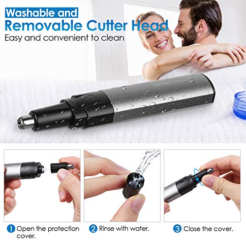 Rifinitore Naso e Orecchie Ricaricabile, Flagicon Taglia Peli Naso Nose Trimmer Elettronico Rifinitore di Precisione Indolore per Sopracciglia per Uomini e Donne, Include la spazzola per pulizia