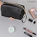 VASKER PU Leather Makeup Bag Handy Cosmetic Pouch Travel Portable Handbag Purse Toiletry Storage Bag Large Organizer with Zipper Women
