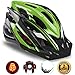 Basecamp Specialized Bike Helmet with Safety Light,Adjustable Sport Cycling Helmet Bicycle Helmets for Road & Mountain Motorcycle for Men & Women,Youth Safety Protection (BlackGreen-BigLight)