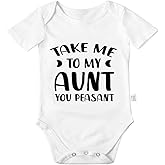 Avuzcemk Take Me to My Aunt You Peasant Bodysuits, Funny Baby Clothes, Boys Girls Infant Cotton Romper Jumpsuit 0-24 Months