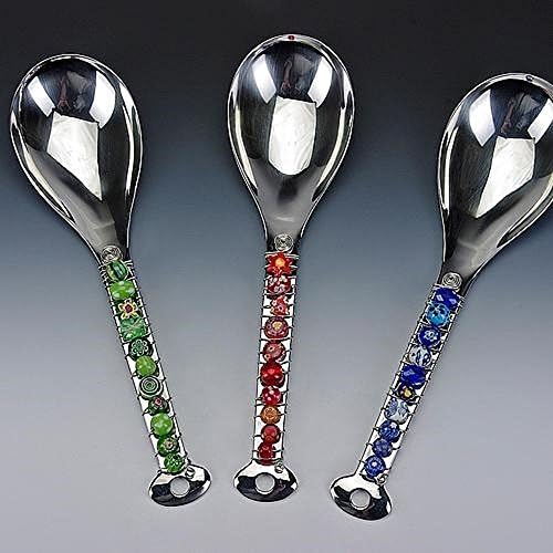 Wire Wrapped Stainless Steel Serving Spoon With Beads