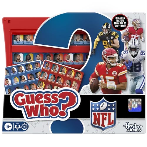Guess Who? NFL Edition Board Game | Officially Licensed NFL Game for Kids and Families | Ages 6+ | 2 Players | 15 Mins. | Football Games