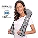 Cordless Shiatsu Back and Neck Massager with Heat - Portable Deep Kneading Massage for Shoulder- Rechargeable Hands Free Massager Pillow Automated Programs - Home, Car, Office (Gray)