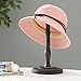 MyGift 13-Inch Dome Shaped Hat Rack Stand and Wig Display Holder in Antique Brown Wood Finish