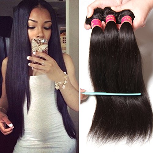 Nadula 6a Brazilian Straight Hair Weaves 3pcs/lot Virgin Remy Human Hair Bundles Natural Color(14 16 18)