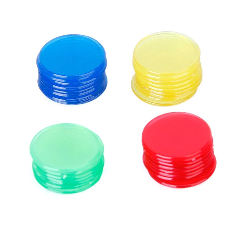 400pcs Bingo Chips Counters Game Counting Bingo Chips Plastic Markers for Bingo Game Cards 4 Colours 3/4 Inch Markers for Bingo Game Cards