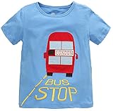 Fiream Little Boys&Girls Summer Cotton Short Sleeve T Shirt(18months to 6years)(Blue1,3T)