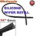 Audew Silicone 26'' 6mm Cut to Size Universal Replacement Wiper Blade Refill Vehicle