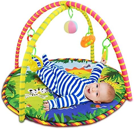Anjojo Portable Baby Musical Toys Activity Gym &amp; Play Mats For Newborn And Toddler (Green)