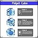 Fidget Toy Cube Blue Camo Relieves Anxiety and Stress for Kids and Adults - Comes with Case
