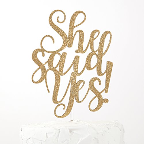 NANASUKO Engagement Party Cake Topper - She said Yes! - Premium quality Made in USA