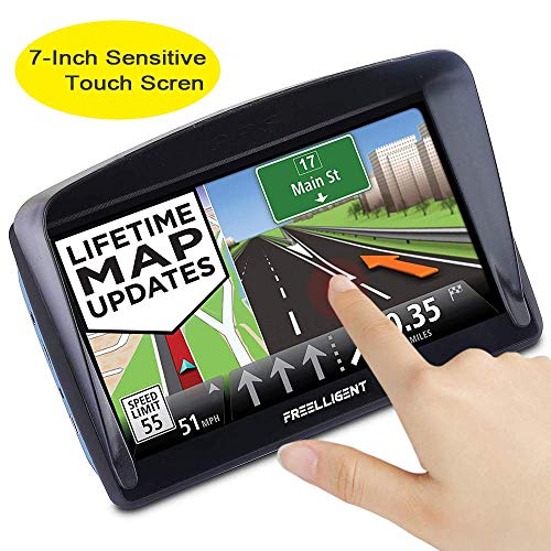 Car GPS Navigation,Lifetime Map Updateï¼Œ 7-inch HD Touch Screen& 8G-256MB Memory, Voice Broadcast GPS Navigation System, Including Multi-Function Car Charger - FREELLIGENT
