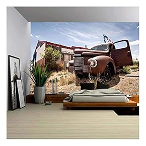 Abandoned Restaraunt on Route 66 Road in USA - Removable Wall Mural | Self-Adhesive Large Wallpaper - 66x96 inches