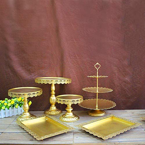 Set of 12 Pieces Cake Stands Iron Gold Cupcake Holder Fruits Dessert Display Plate for Baby Shower Wedding Birthday Party Celebration Home Decor Serving Platter
