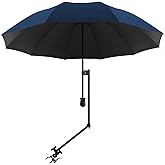 UPF 50+ Beach Umbrella with Adjustable Universal Clamp