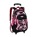 Children Trolley School Bag Backpack Wheeled School Bag For Grils Kids Wheel Schoolbag Student Backpacks Bags (pink)